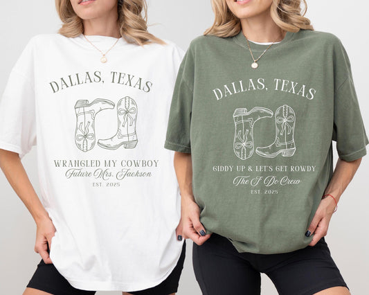 Custom Bachelorette Shirts Boots and Bows Bach Party Tee Bride and Crew Matching Shirts Country Western Bachelorette Personalized Shirt
