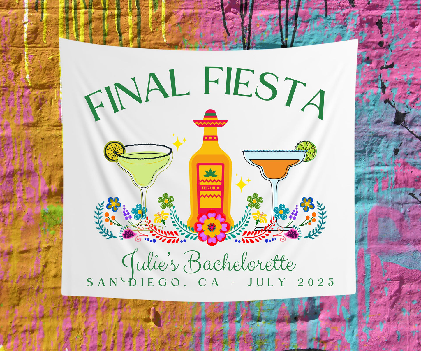 Final Fiesta Bachelorette Banner, Custom Tequila Tapestry, Mexican Party Backdrop, Personalized Girls Trip Decor, Fiesta Sign