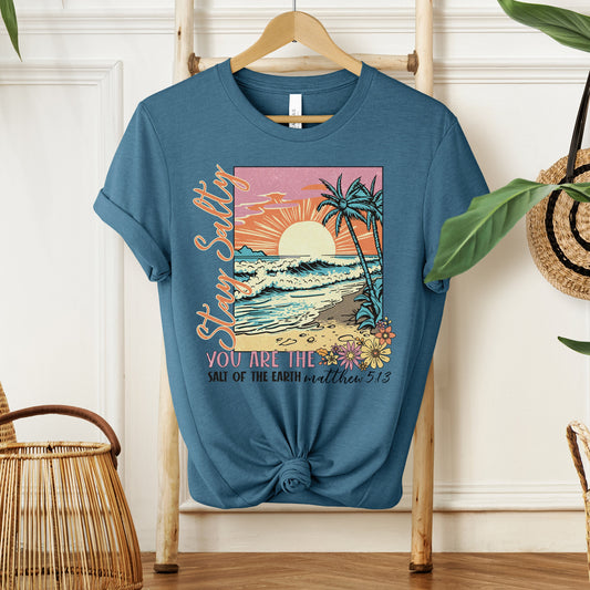 Stay Salty Christian Shirt, Bible Verse T-Shirt, Faith-Based Gift, Jesus Tee, Salt and Light Shirt, Scripture Quote Religious Tee
