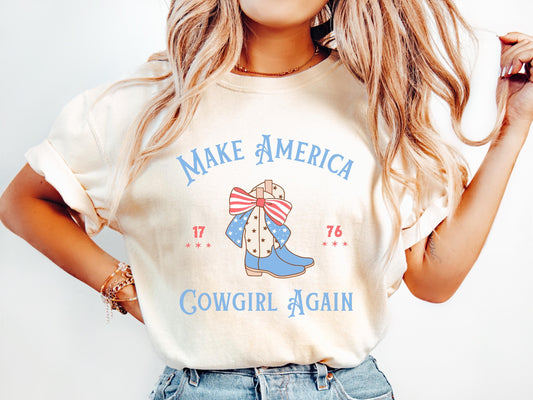 Country Western Shirt, Make America Cowgirl Again, Rodeo, Country Music Concert Outfit for Her - Comfort Colors