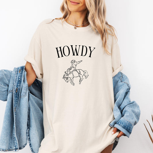 Howdy Western Shirt, Horse Graphic T-Shirt, Comfort Colors Rodeo Tee, Cowboy Cowgirl Outfit, Vintage Western Aesthetic Shirt