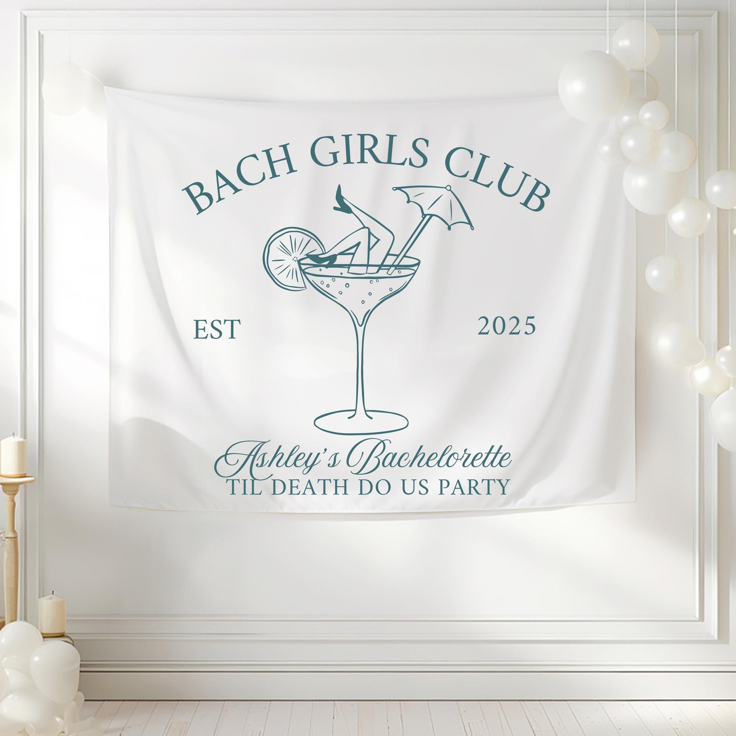 Bach Club Bachelorette Banner, Custom Bachelorette Sign, Til Death Do Us Party Decor, Girls Trip Party Banner, Personalized Bridal Sign