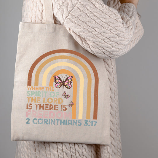 Religious Tote Bag, Prayer Tote, Scripture Tote Bag, Christian Book Bag, Christian Gifts, Double Sided Design Tote