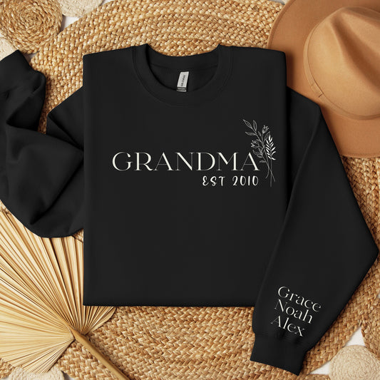 Custom Grandma Sweatshirt, Grandma Sweatshirt, Mom Sweater, Gift for Grandma, Mothers Day, Custom Gma Crewneck