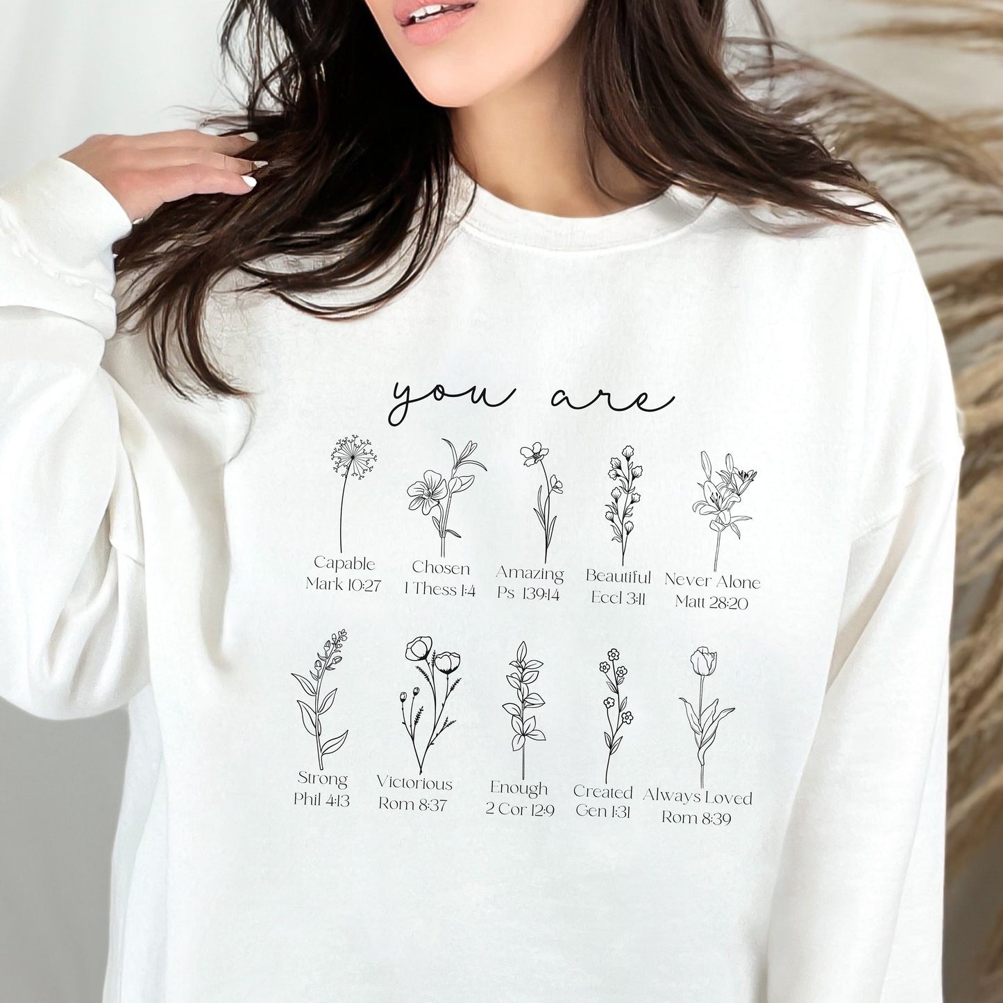 Christian Sweatshirt for Women, Inspirational Church Apparel, Religious Gift Crewneck - You Are Loved
