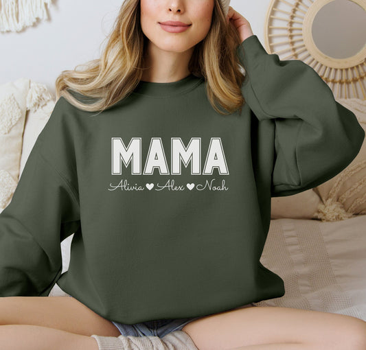 Mama Custom Sweatshirt with kids names, Mother's Day Gift Shirt, Birthday Mom, Baby Shower Gift, Personalized Gift for Mom, Mama Shirt