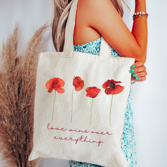 Beautiful Canvas Tote with Floral Print - Ideal for Book Clubs & Eco-Friendly Shopping