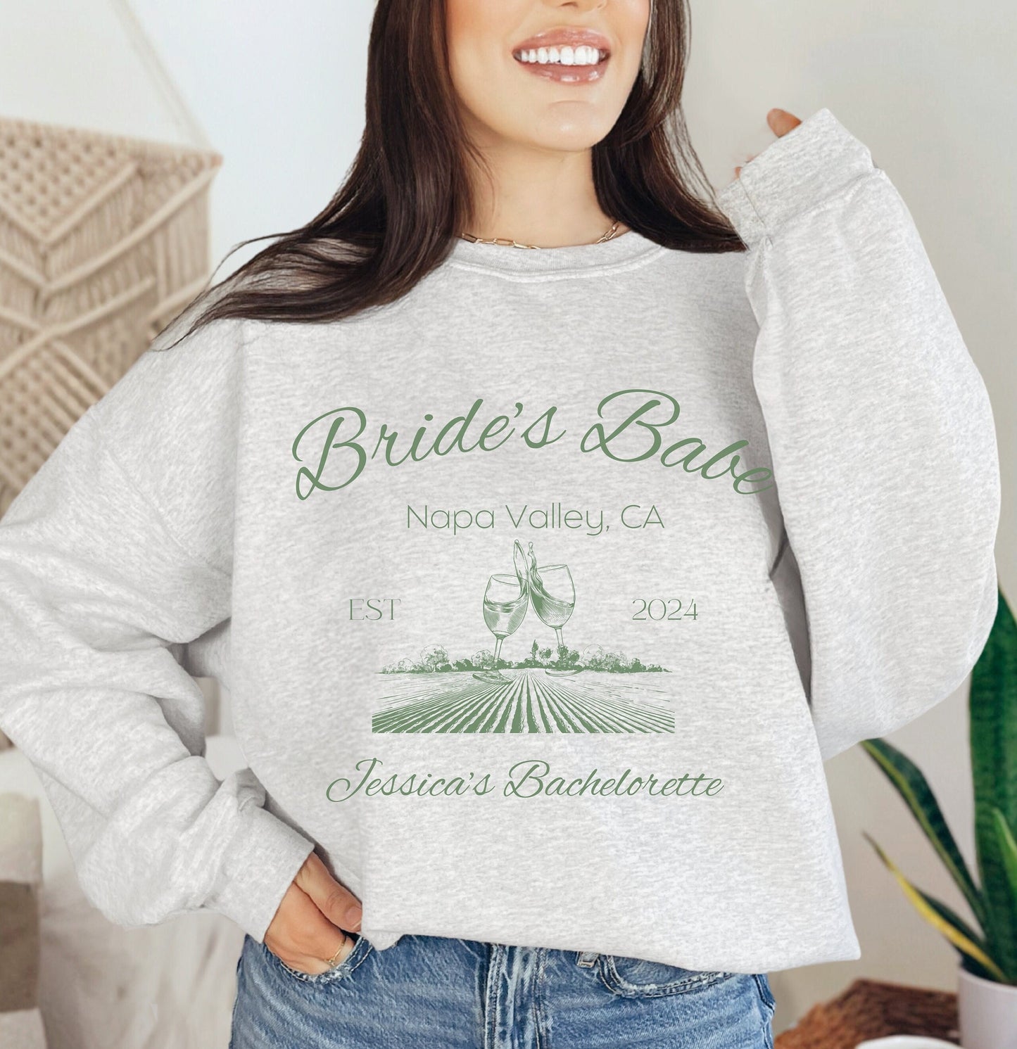 Bachelorette Party Sweatshirt, Custom Bachelorette, Bride Shirt, Bridal Party Shirt Napa Bride, Bride Gift
