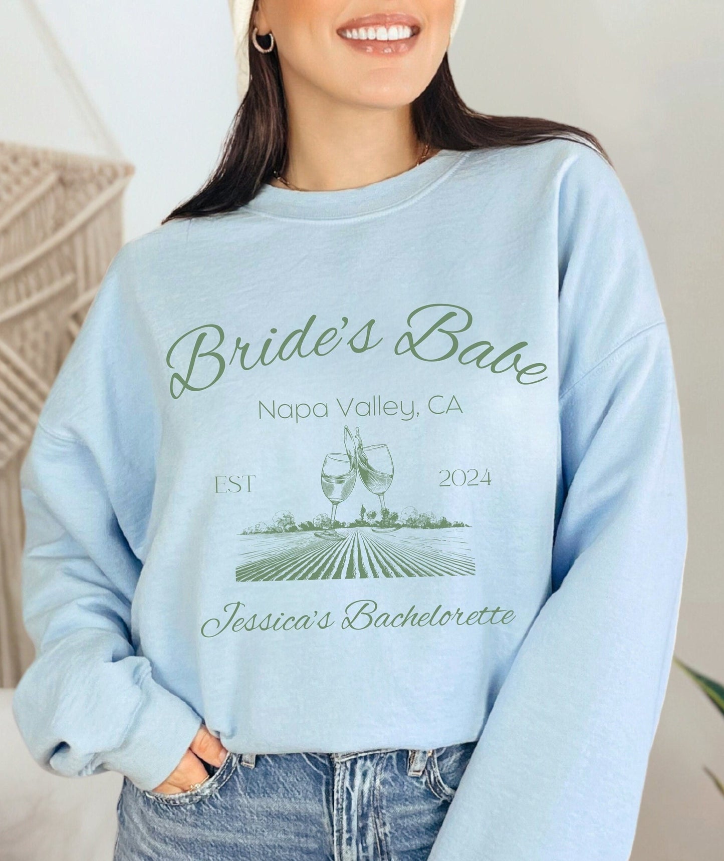 Bachelorette Party Sweatshirt, Custom Bachelorette, Bride Shirt, Bridal Party Shirt Napa Bride, Bride Gift