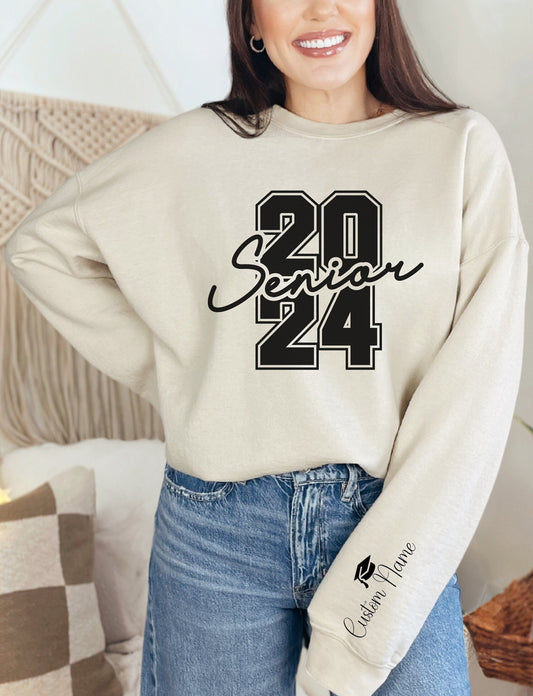 Custom Senior 2024 Sweatshirt, Senior 2024 Crewneck, Senior Crewneck, Graduation Crewneck, Graduate 2024, College 2024 Senior