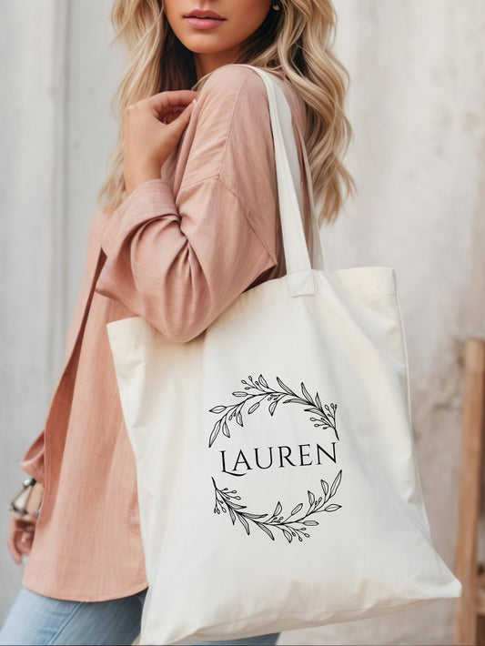 Personalized Name Tote - Bridesmaid Gift - Bridesmaid Name Bag - Personalized Bridesmaid Favors - Bachelorette Totes - Name Bag
