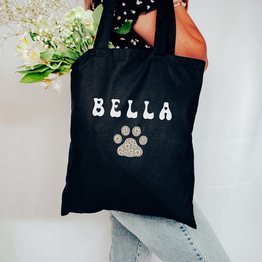Personalized Dog Mom Gift Bag - Custom Pet Tote for Women - Cotton Canvas Unique Pet Overnight Bag - Cute Dog Lover Bag