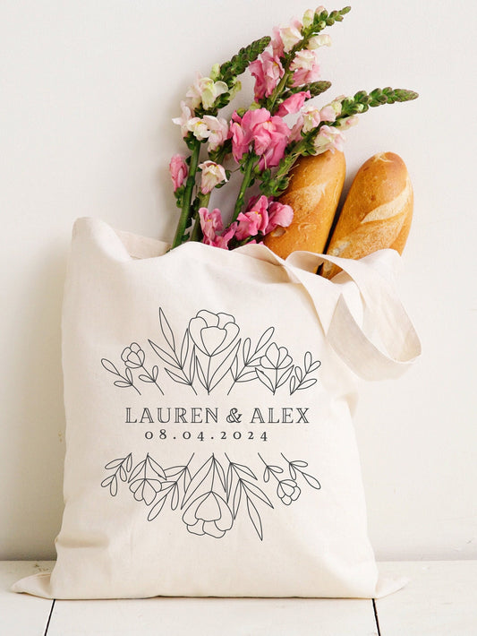 Custom Wedding Tote Bag - Welcome Guest Gift Wedding - Bride and Groom Gift to Guests - Bridal Party Gift - Party Favor Gift