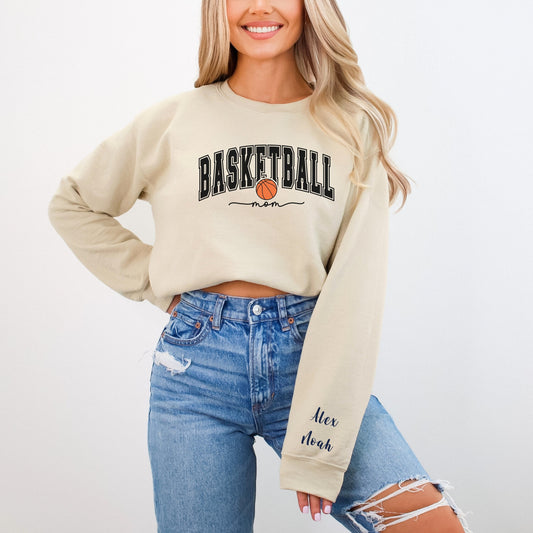 Mom Custom Sweatshirt, Mother's Day Gift - Basketball Mom Crewneck Sweatshirt, Gift for Mom - Birthday Gift for Sports Mom