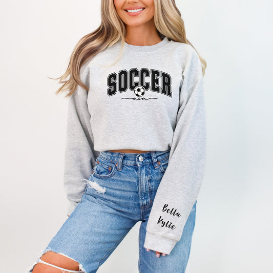 Custom Mother's Day Gift Sweatshirt - Personalize Softball Mom Crewneck Sweatshirt - Gift for Mom - Birthday Gift for Soccer Mom