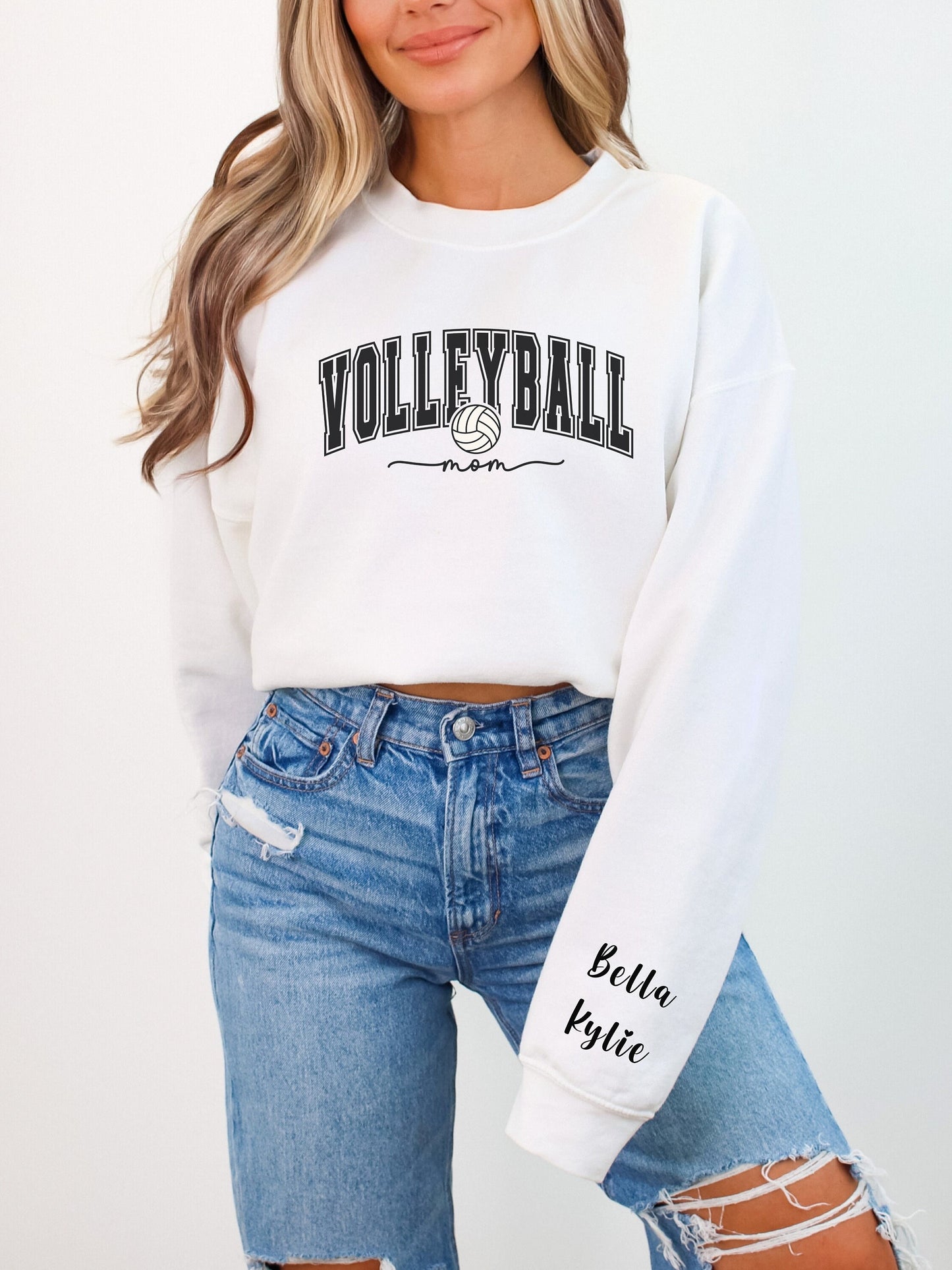 Custom Mother's Day Gift Sweatshirt - Personalize Volleyball Mom Crewneck Sweatshirt - Gift for Mom - Birthday Gift - Sports Mom