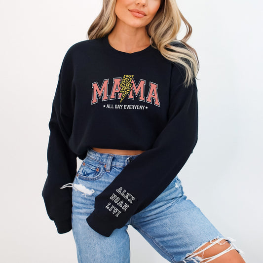 Mother's Day Gift Sweatshirt - Personalize MAMA Crewneck Sweatshirt - Gift for Mom - Birthday - Trendy Custom Mom Shirt